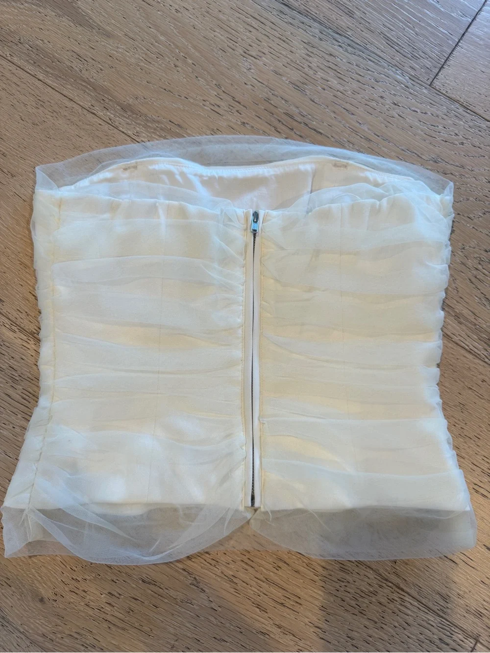 Reformation Beau Gathered Strapless Top - Ivory - Picture 8 of 10